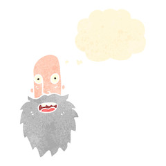 retro cartoon old man face with beard
