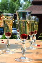 glasses of cocktails with cherries