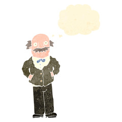retro cartoon old man with mustache