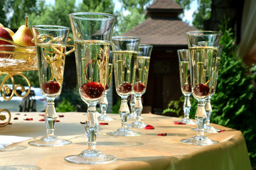 glasses of cocktails with cherries