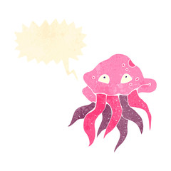 retro cartoon jellyfish