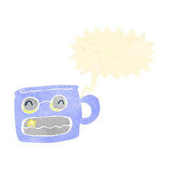 retro cartoon grinning mug