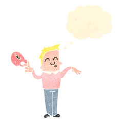 retro cartoon man making camp gesture