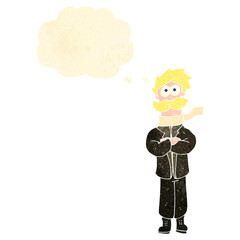 retro cartoon blond pilot man