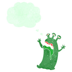alien monster with thought bubble