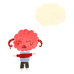 cute little cloud head monster retro cartoon