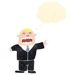 retro cartoon boss with thought bubble