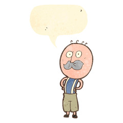 retro cartoon man with mustache