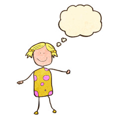 child's drawing of a happy girl