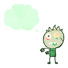 retro cartoon zombie boy