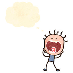 retro cartoon stressed man