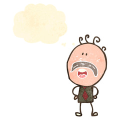 retro cartoon dad with thought bubble