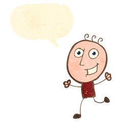 retro cartoon excited man