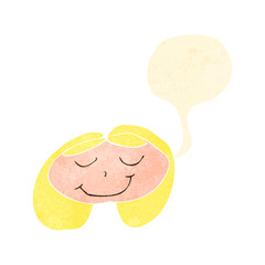 child's drawing of a happy female face