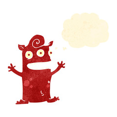 retro cartoon little monster