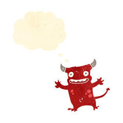 retro cartoon little monster