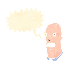 retro cartoon shocked bald man