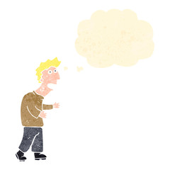 retro cartoon man worrying