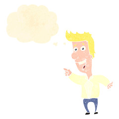 retro cartoon man pointing and laughing