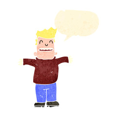 retro cartoon happy man