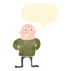 retro cartoon happy man