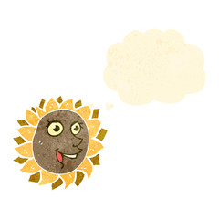 retro cartoon sunflower face