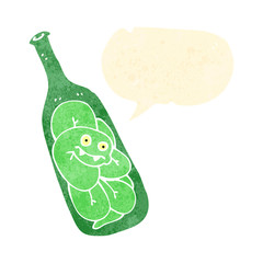 retro cartoon snake in bottle