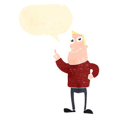 retro cartoon man with idea