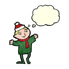 retro cartoon christmas elf
