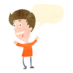 retro cartoon excited man