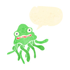 retro cartoon jellyfish