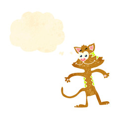 retro cartoon cat with thought bubble
