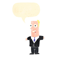 retro cartoon excited buisnessman