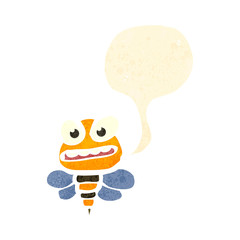 retro cartoon bee