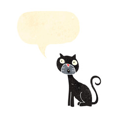 retro cartoon black cat