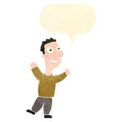 retro cartoon excited man