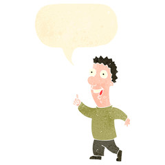 retro cartoon excited man