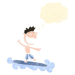 retro cartoon surfer man