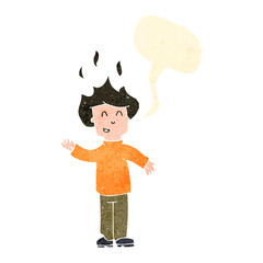 retro cartoon man with floating hair