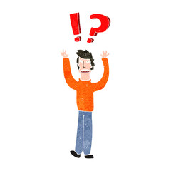 retro cartoon shocked man