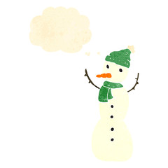 retro cartoon snowman
