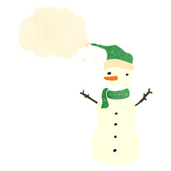 retro cartoon snowman