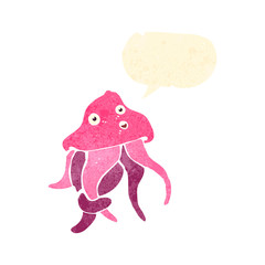 retro cartoon jellyfish