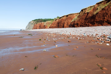 Klippen am Strand in Somerset, England