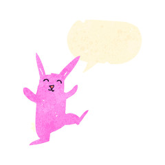 retro cartoon pink rabbit