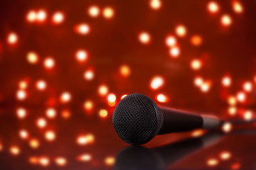 Obraz premium Microphone with colorful stage