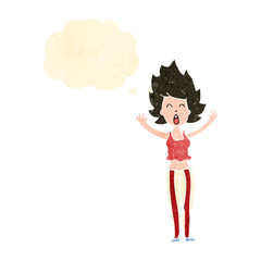retro cartoon yawning woman
