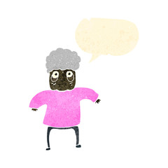 retro cartoon old lady