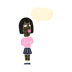 retro cartoon ugly woman