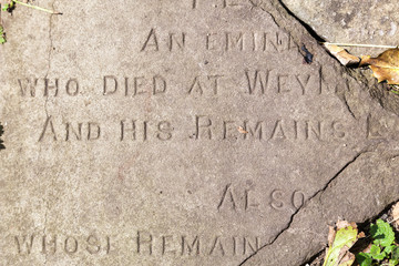 Detail von Grabinschriften